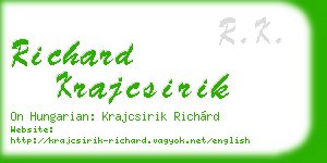 richard krajcsirik business card